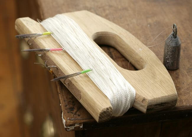 Wooden Fishing Line with Hooks